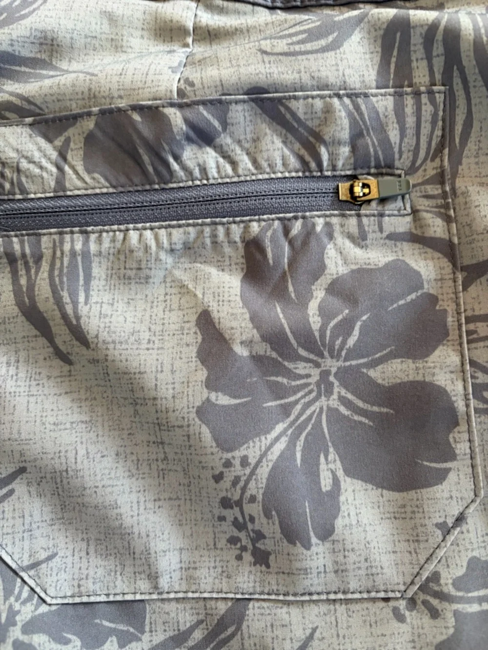NWT Wave Zone Men’s Sz 40 Gray & Blue Floral Swim Trunks with Liner &  pockets!